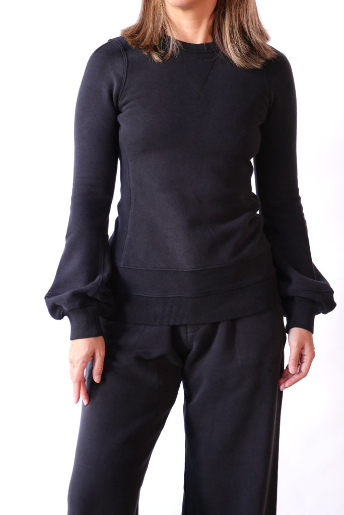R13 Elongated Crewneck in Black Sweatshirts R13 