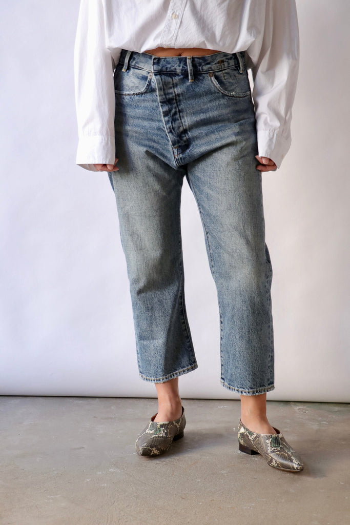 R13 Exene Jean in Barter Indigo Bottoms R13 