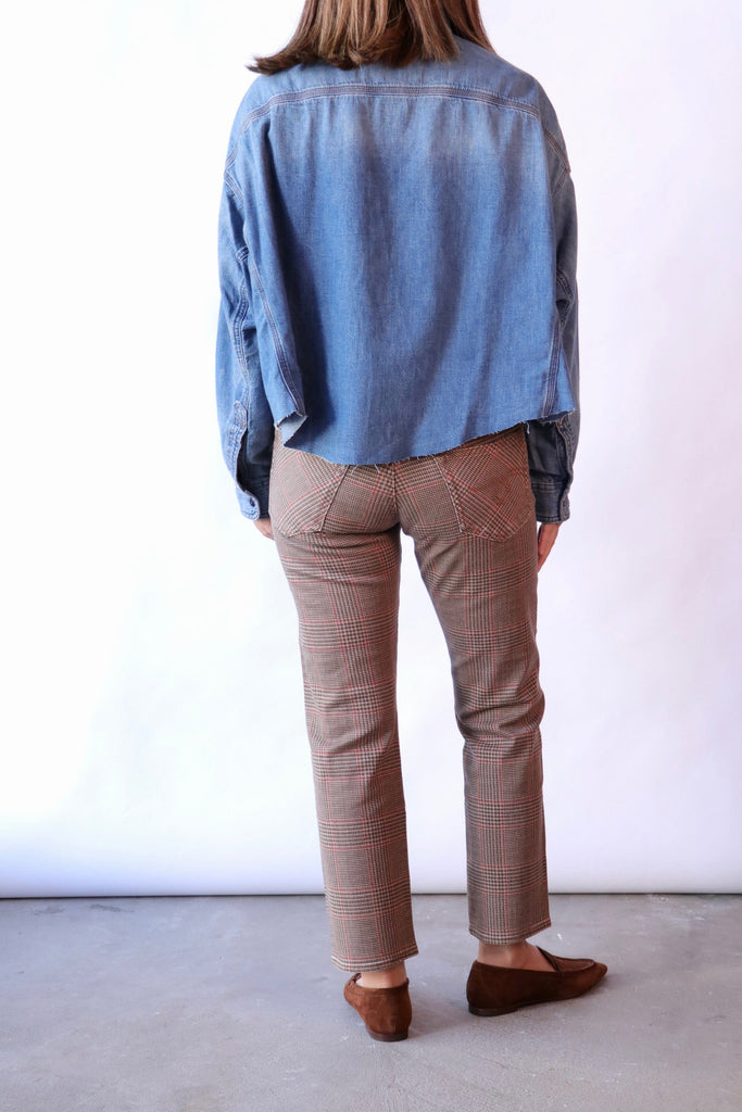 R13 Romeo Jean in Brown Glen Plaid Bottoms R13 