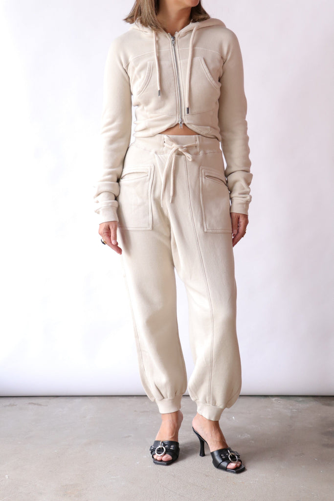 R13 Wrap Around Hoodie in Natural Sweatshirts R13 