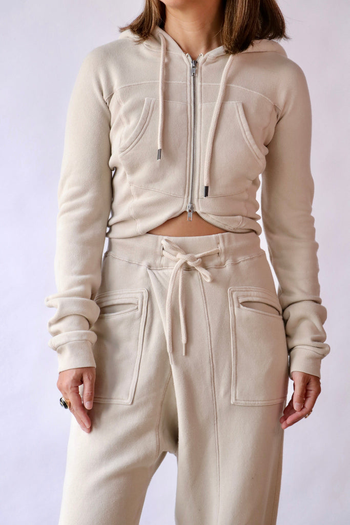 R13 Wrap Around Hoodie in Natural Sweatshirts R13 