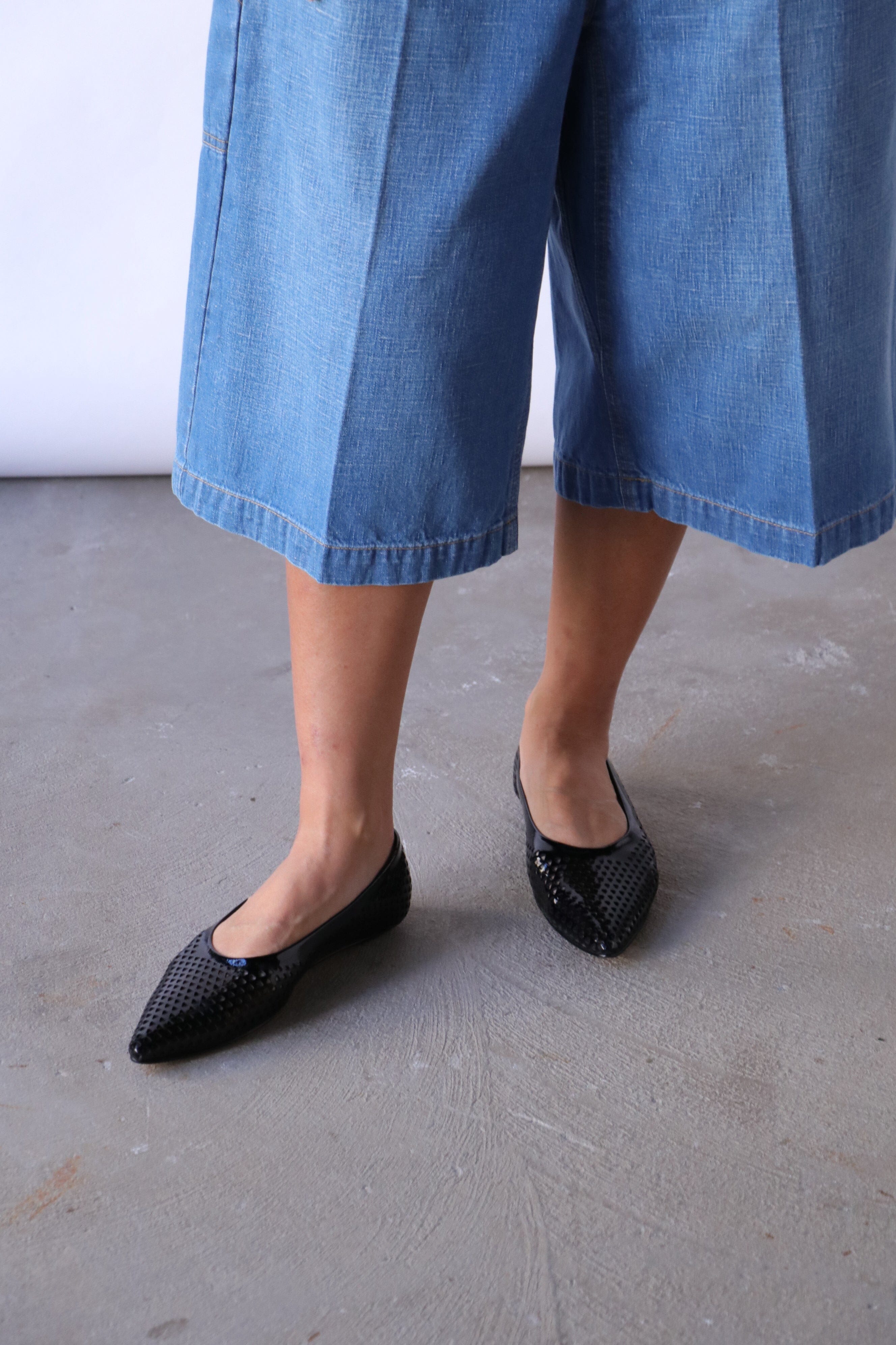 Rachel Comey Clemmie Flat (Mini Punch) in Black | WE ARE ICONIC