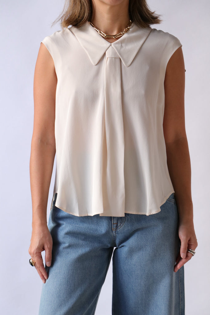 Rachel Comey Duston Top in Ivory tops-blouses Rachel Comey 