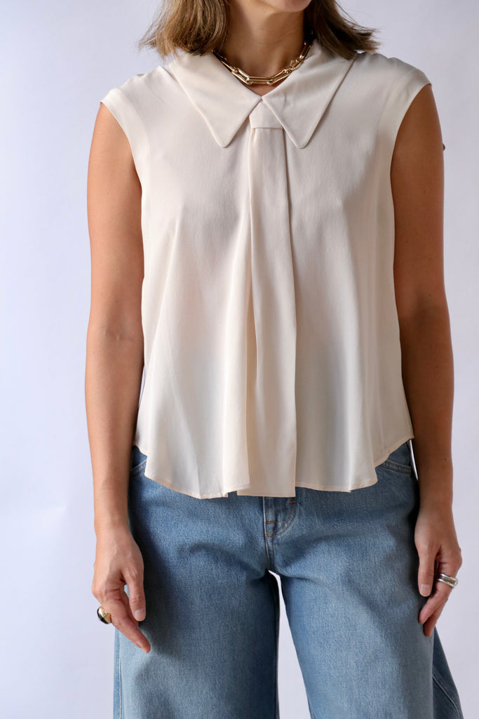 Rachel Comey Duston Top in Ivory tops-blouses Rachel Comey 