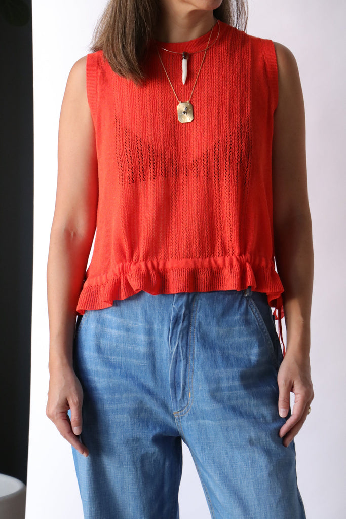 Rachel Comey New Aires Top in Coral tops-blouses Rachel Comey 