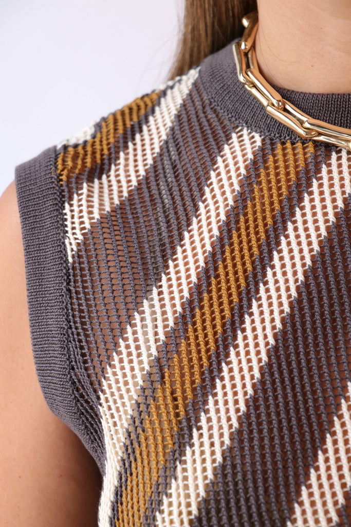 Rachel Comey Rhett Tank in Charcoal Multi tops-blouses Rachel Comey 