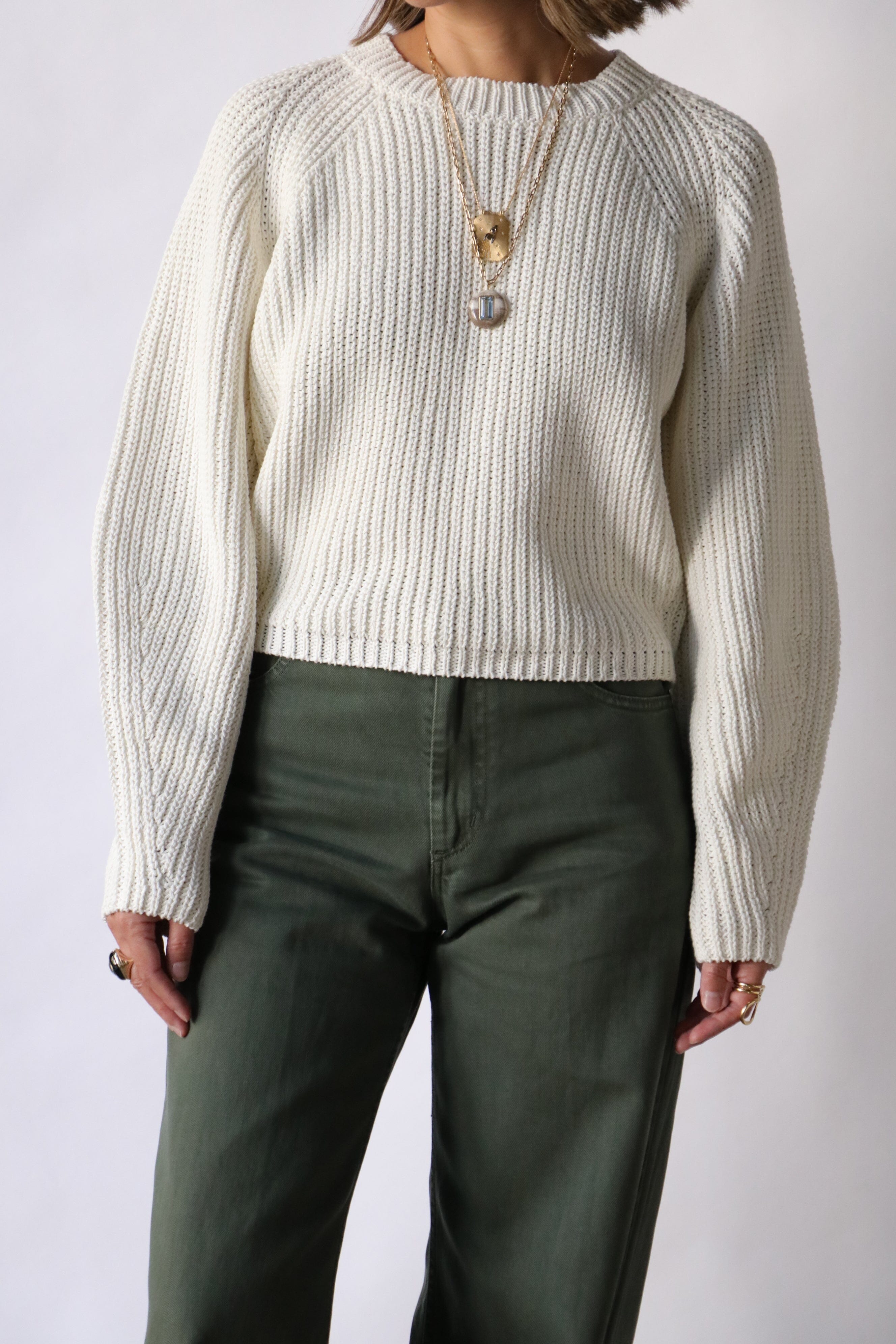 Rachel Comey Salla Sweater in White | WE ARE ICONIC