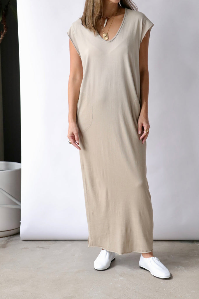 Raquel Allegra Cocoon Dress in Faded Sand Dresses Raquel Allegra 