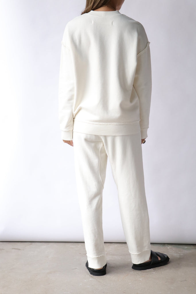 Raquel Allegra Dillon Sweatpants in Dirt White Bottoms Raquel Allegra 