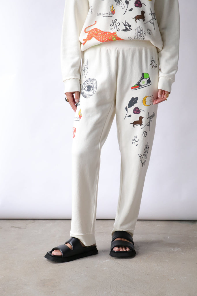 Raquel Allegra Dillon Sweatpants in Dirt White Bottoms Raquel Allegra 