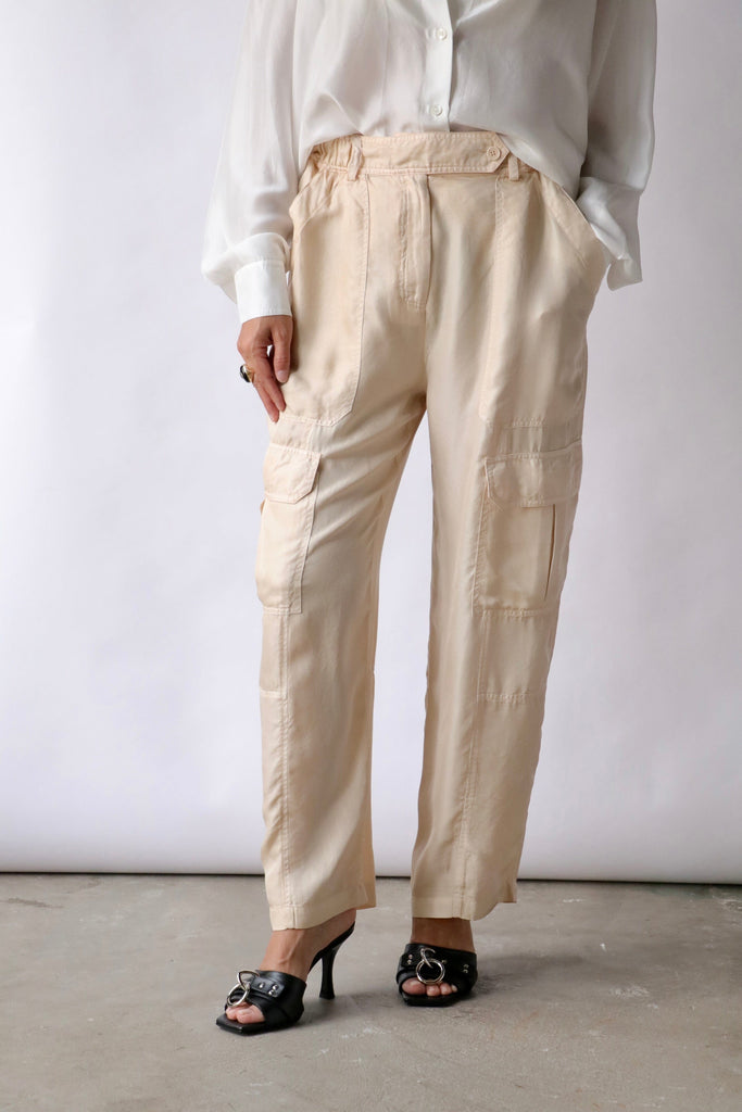 Raquel Allegra Elysian Pant in Cream Bottoms Raquel Allegra 