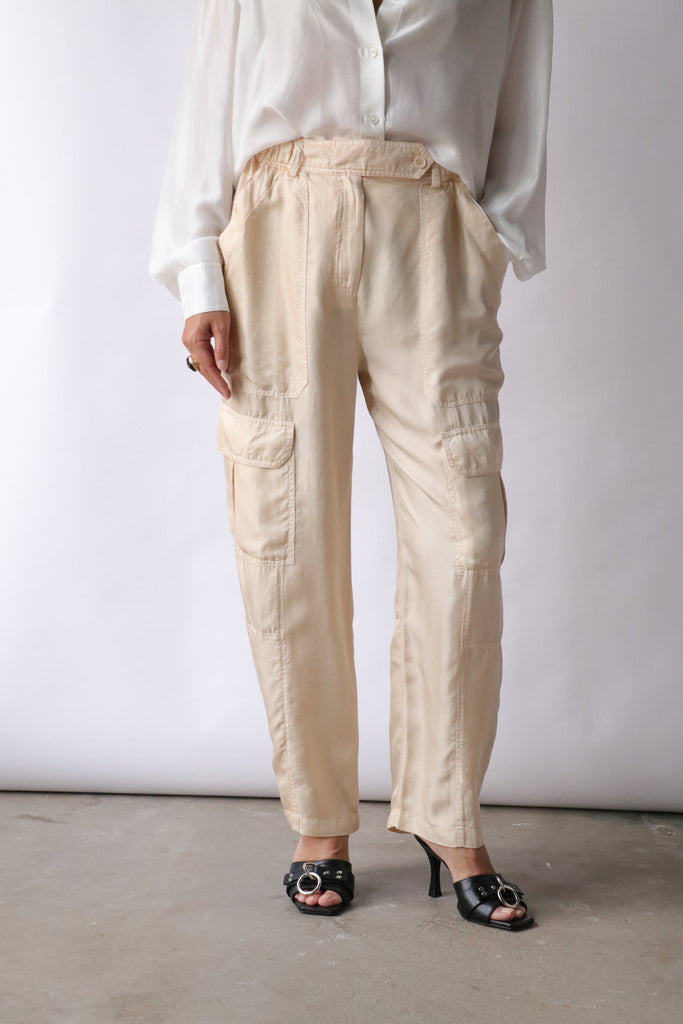 Raquel Allegra Elysian Pant in Cream Bottoms Raquel Allegra 