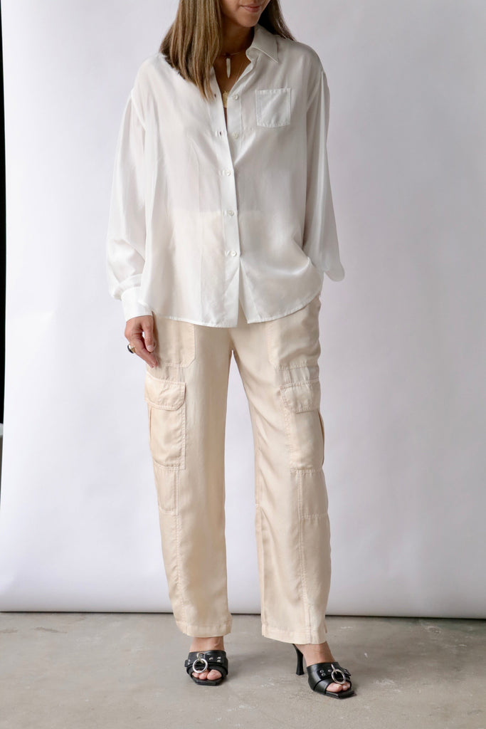 Raquel Allegra Elysian Pant in Cream Bottoms Raquel Allegra 