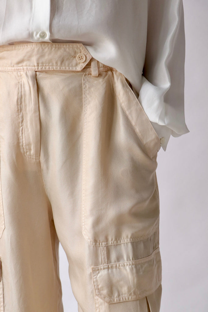 Raquel Allegra Elysian Pant in Cream Bottoms Raquel Allegra 