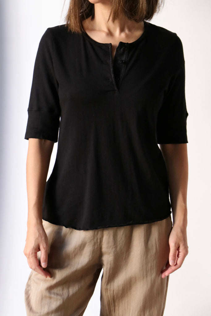 Raquel Allegra Zulu Top in Faded Black tops-blouses Raquel Allegra 