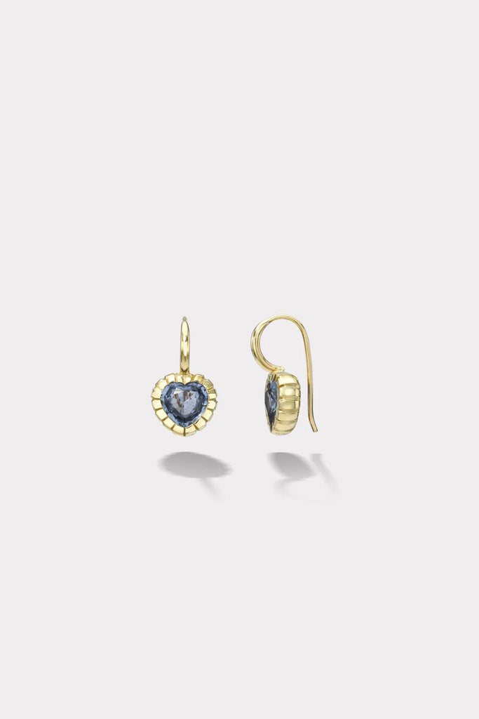Retrouvai Heirloom Belzel Earrings w/ Blue Sapphire Jewelry Retrouvai 