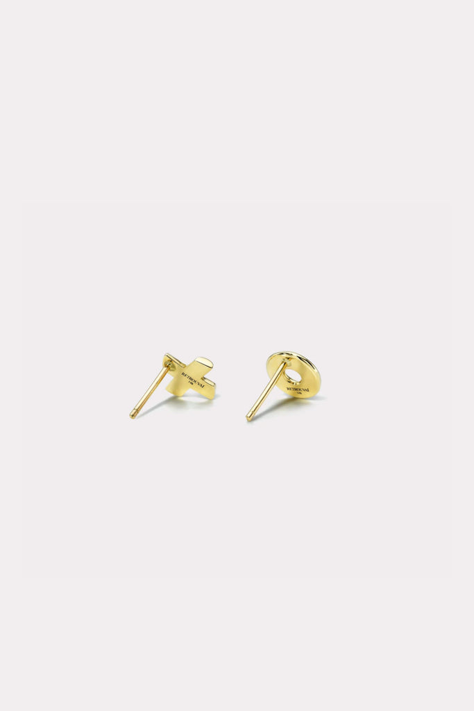 Retrouvai Mini All Gold XO Earring Studs Jewelry Retrouvai 