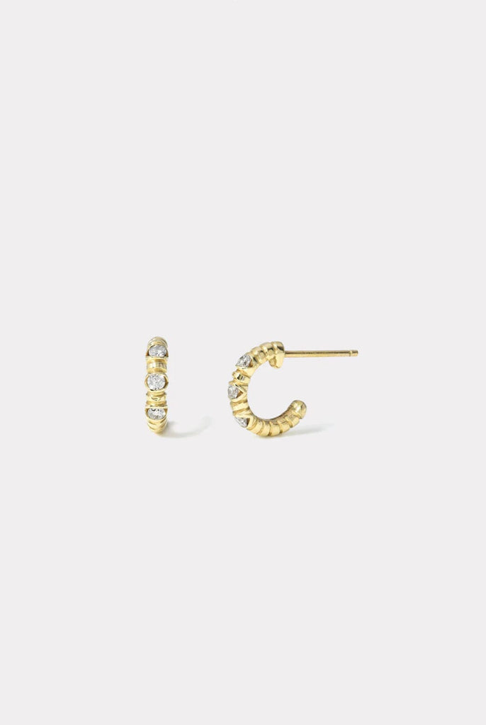 Retrouvai Petite Modern Love Hoops w/ Diamonds Jewelry Retrouvai 