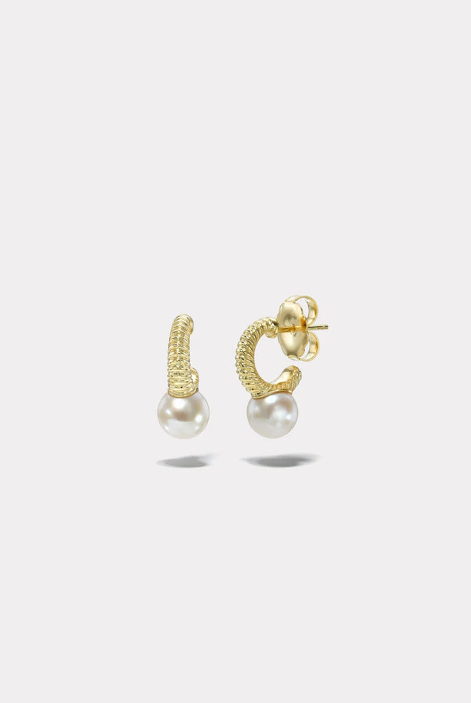 Retrouvai Petite Modern Love Pearl Hoops Jewelry Retrouvai 