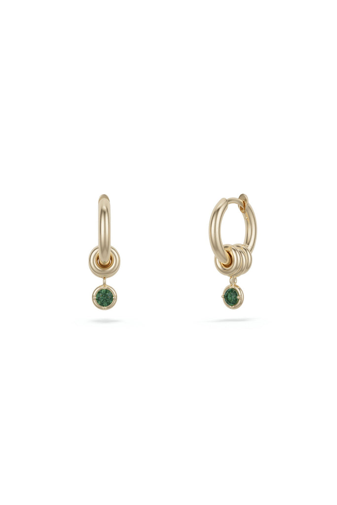 Spinelli Kilcollin Zahara Hoop Earrings YG Emerald Jewelry Spinelli Kilcollin 