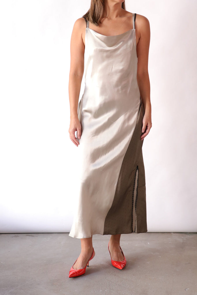 Tanaka Cami Dress in Beige Dresses Tanaka 