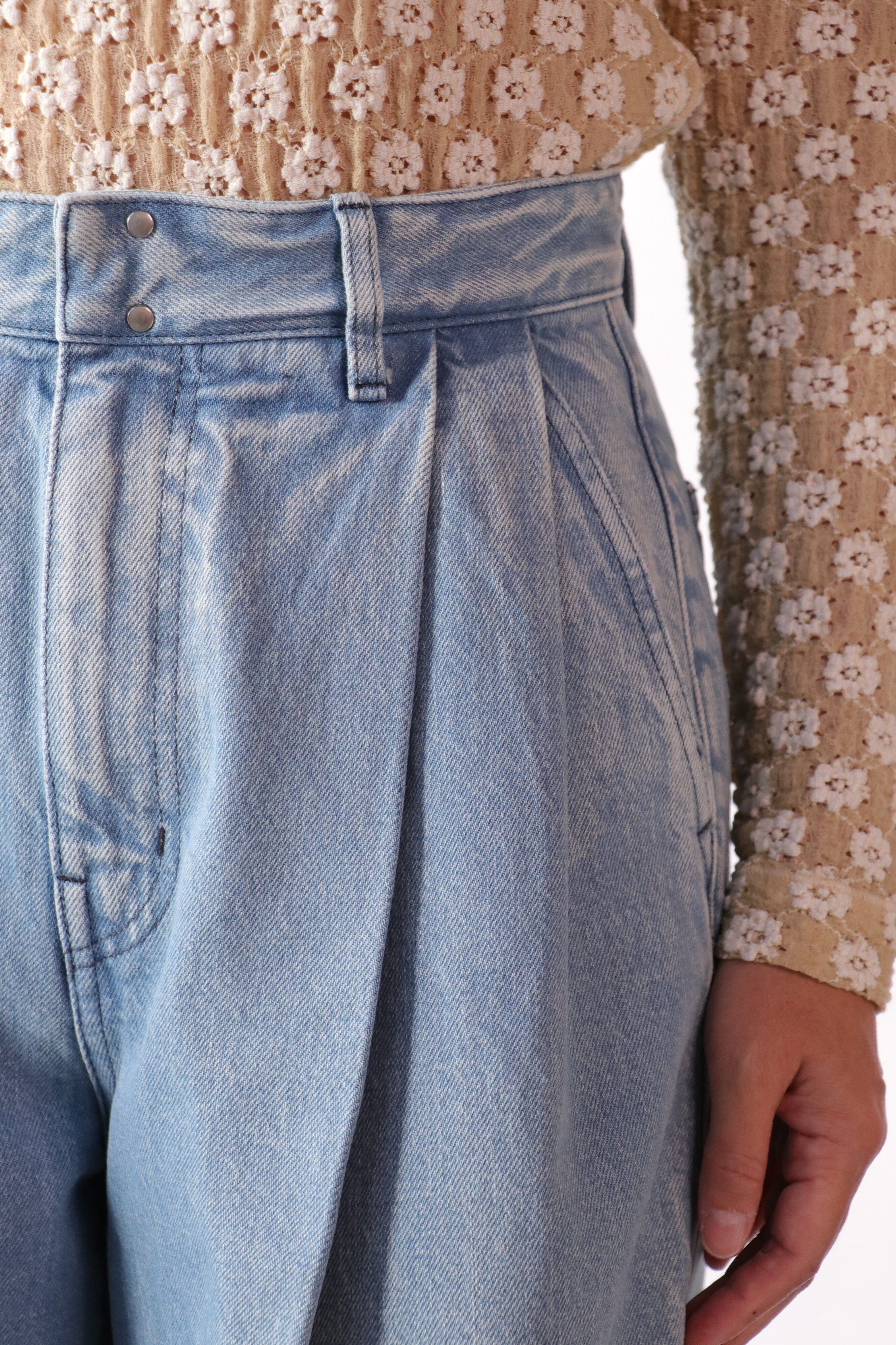 Tanaka Hakama Jean Trousers in Ice Blue | WE ARE ICONIC
