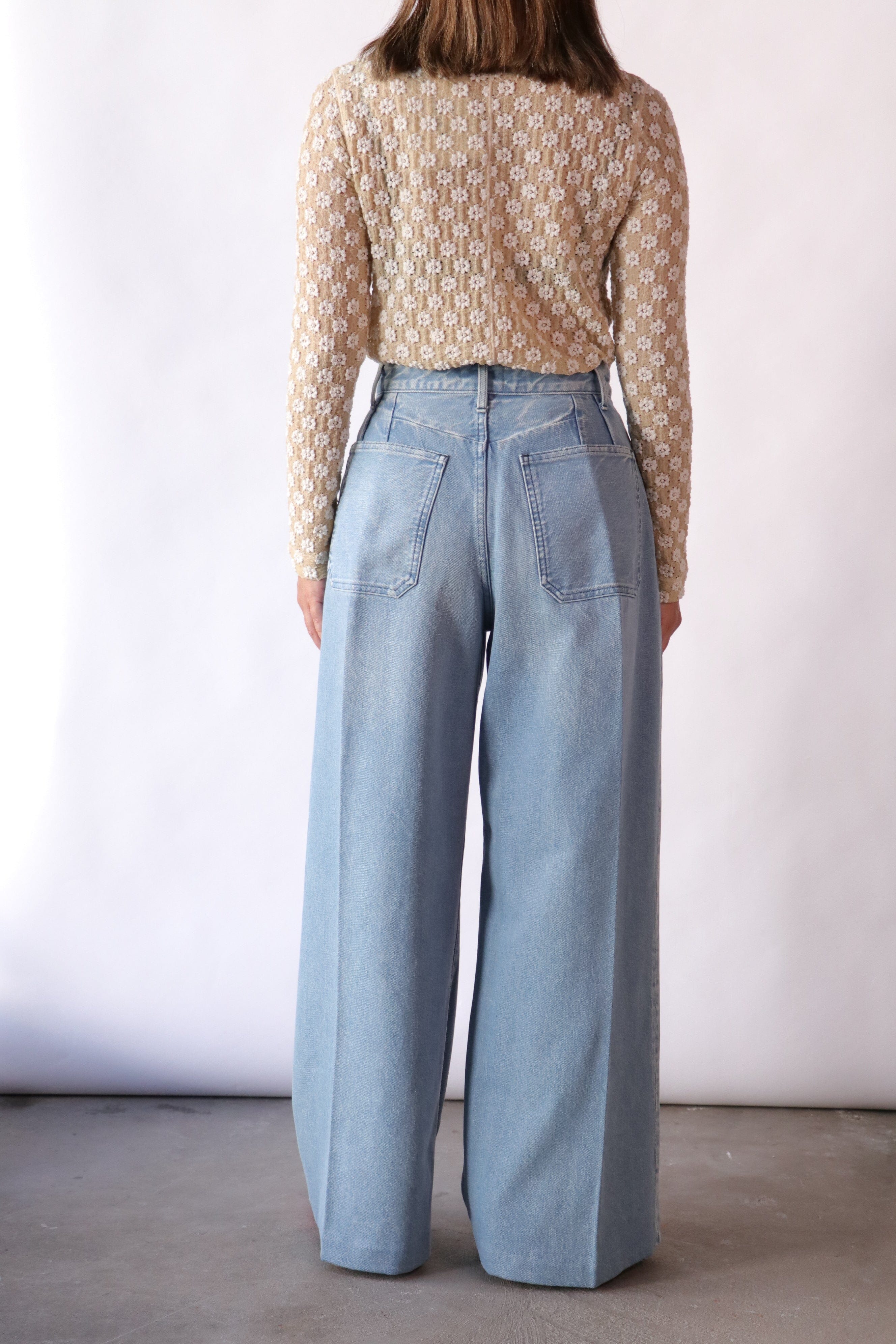 Tanaka Hakama Jean Trousers in Ice Blue | WE ARE ICONIC
