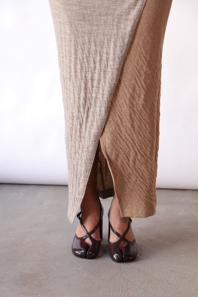 Tanaka Jersey Dress in Beige Dresses Tanaka 