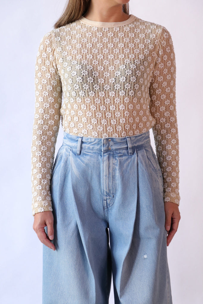 Tanaka Long Sleeve Tee in Flower tops-blouses Tanaka 