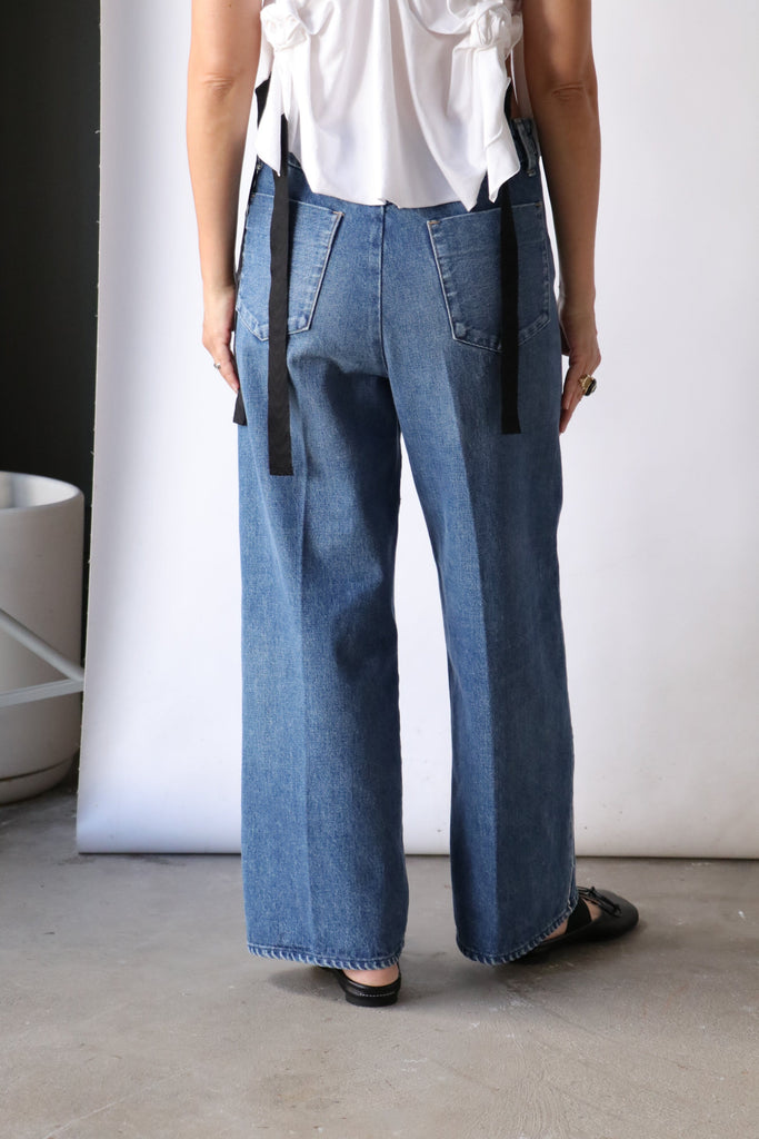 Tanaka The Selvedge Jean Trousers in Vintage Blue Bottoms Tanaka 