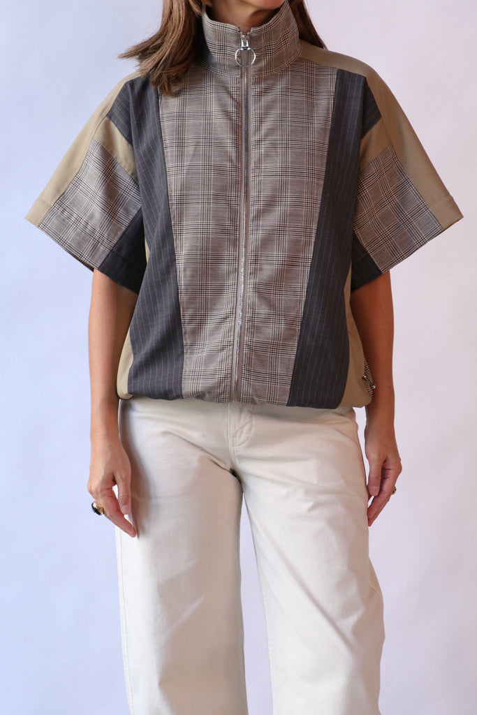 Tanaka Track Jacket in Glen Check Outerwear Tanaka 