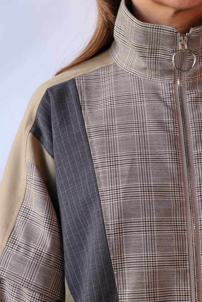 Tanaka Track Jacket in Glen Check Outerwear Tanaka 