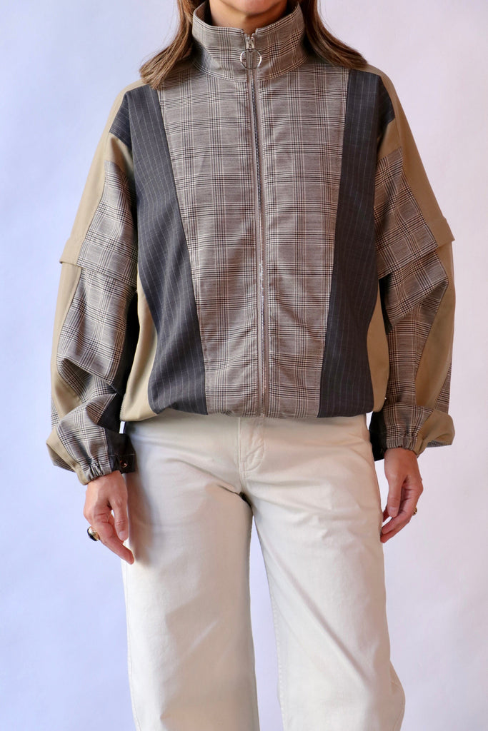 Tanaka Track Jacket in Glen Check Outerwear Tanaka 
