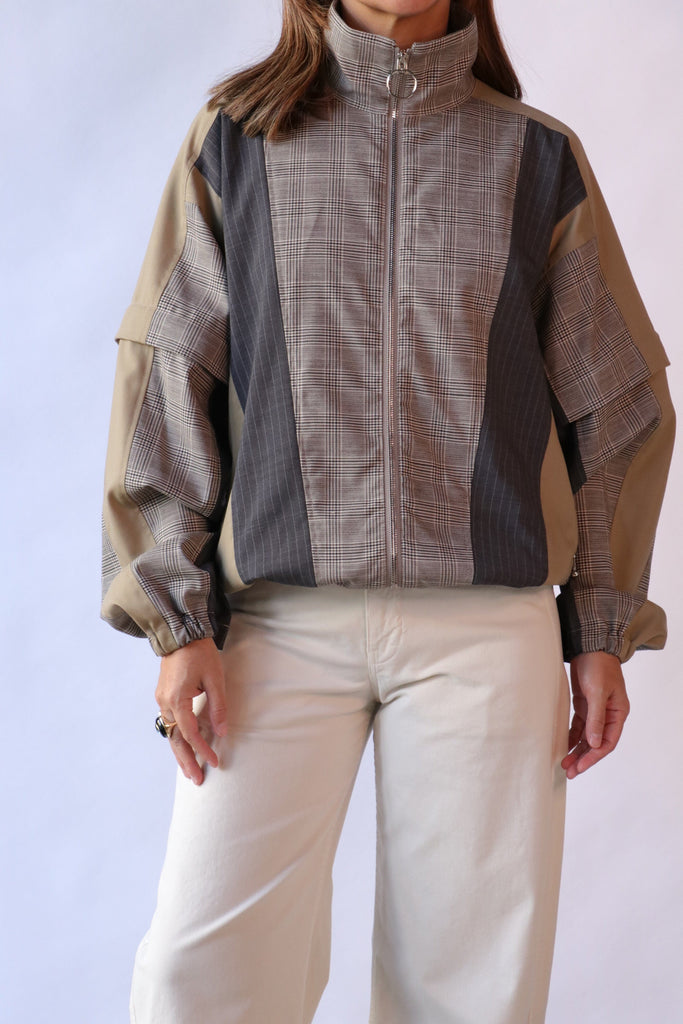 Tanaka Track Jacket in Glen Check Outerwear Tanaka 