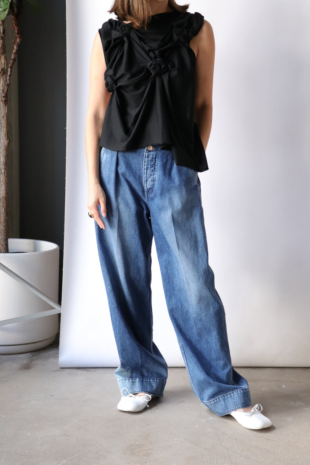 Tanaka Wide Jean Trousers in Vintage Blue | WE ARE ICONIC