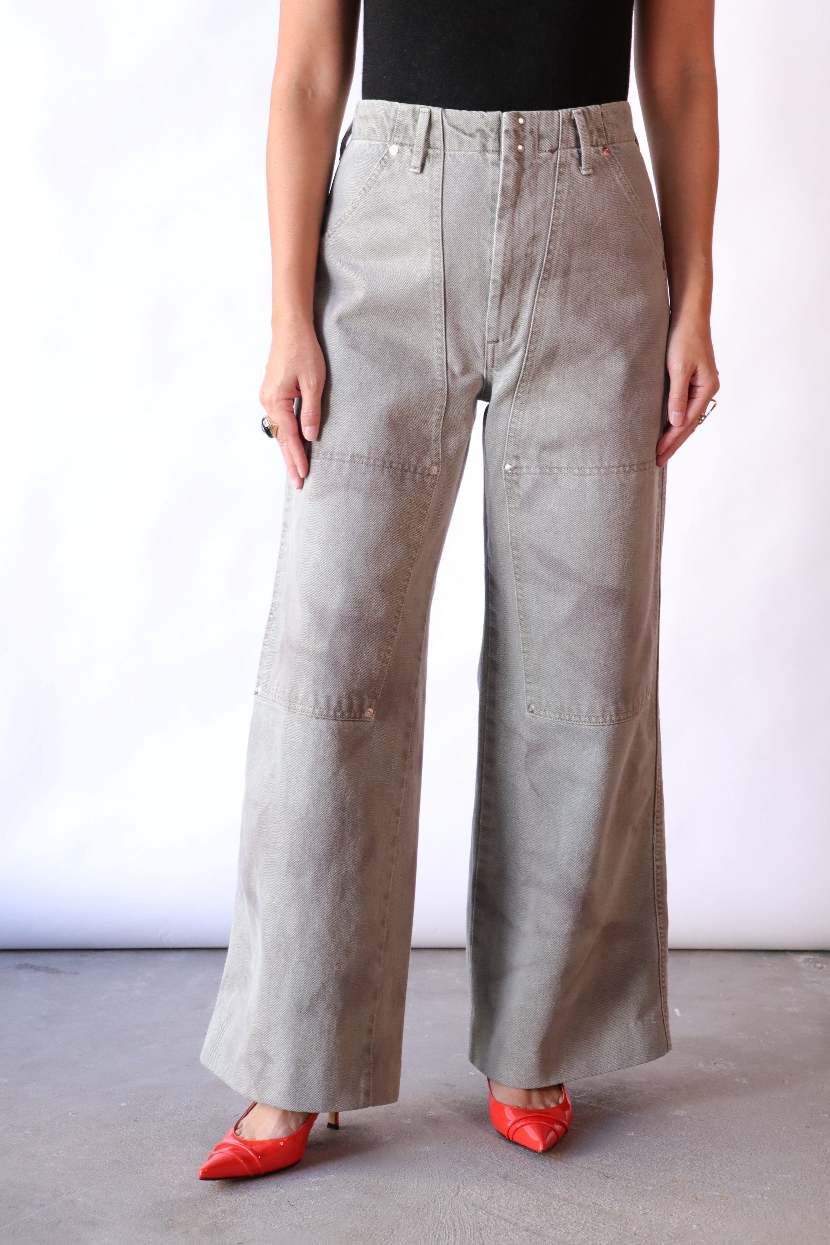 Tanaka Work Jean Trousers in Foggy Green | WE ARE ICONIC