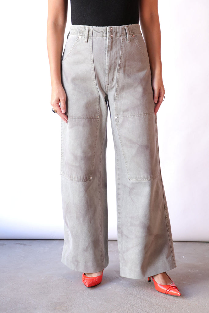 Tanaka Work Jean Trousers in Foggy Green Bottoms Tanaka 
