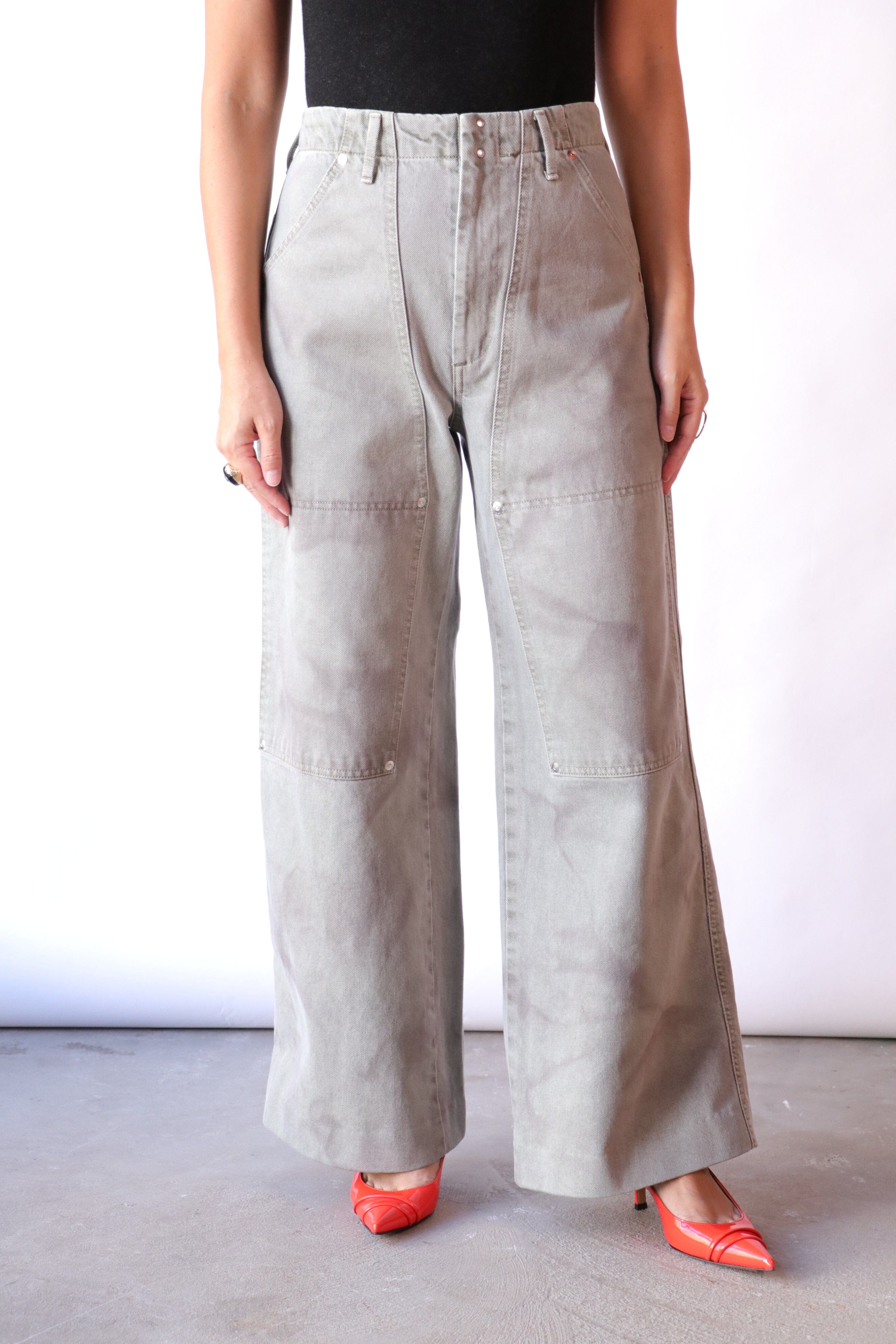 Tanaka Work Jean Trousers in Foggy Green | WE ARE ICONIC