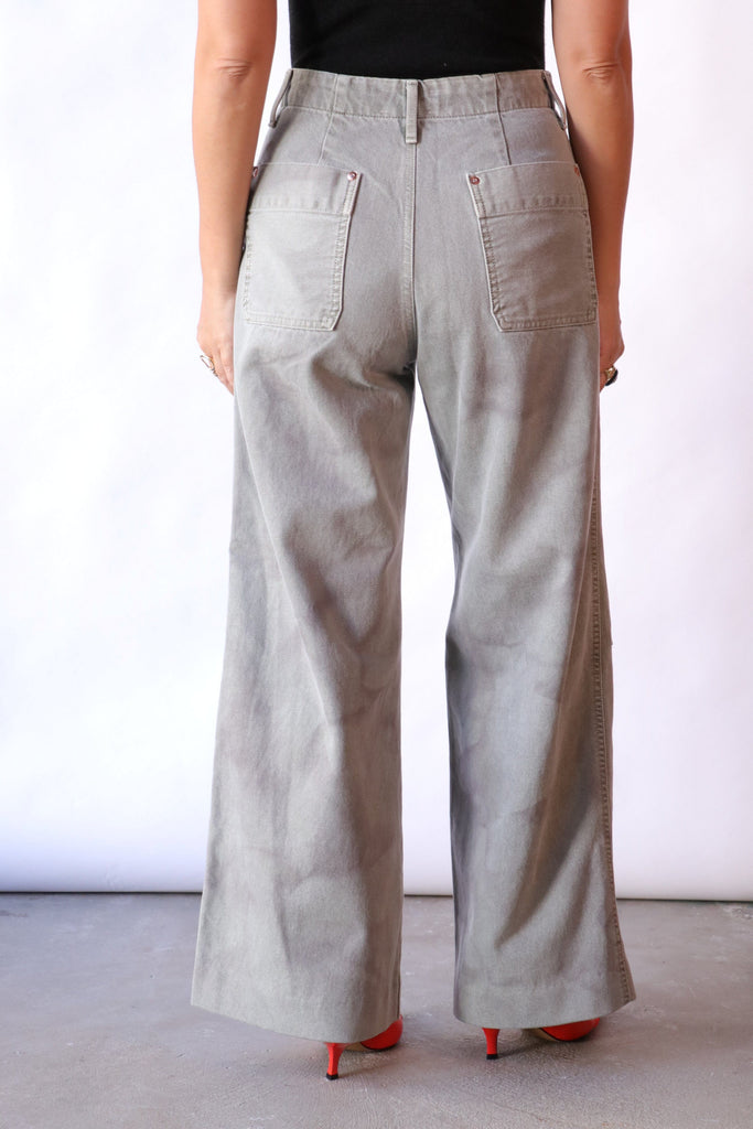 Tanaka Work Jean Trousers in Foggy Green Bottoms Tanaka 