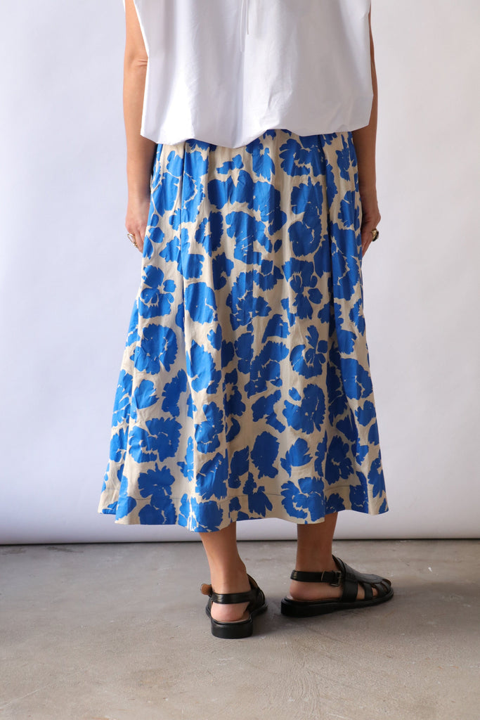 Tela Carol Skirt in Blue Print Bottoms Tela 