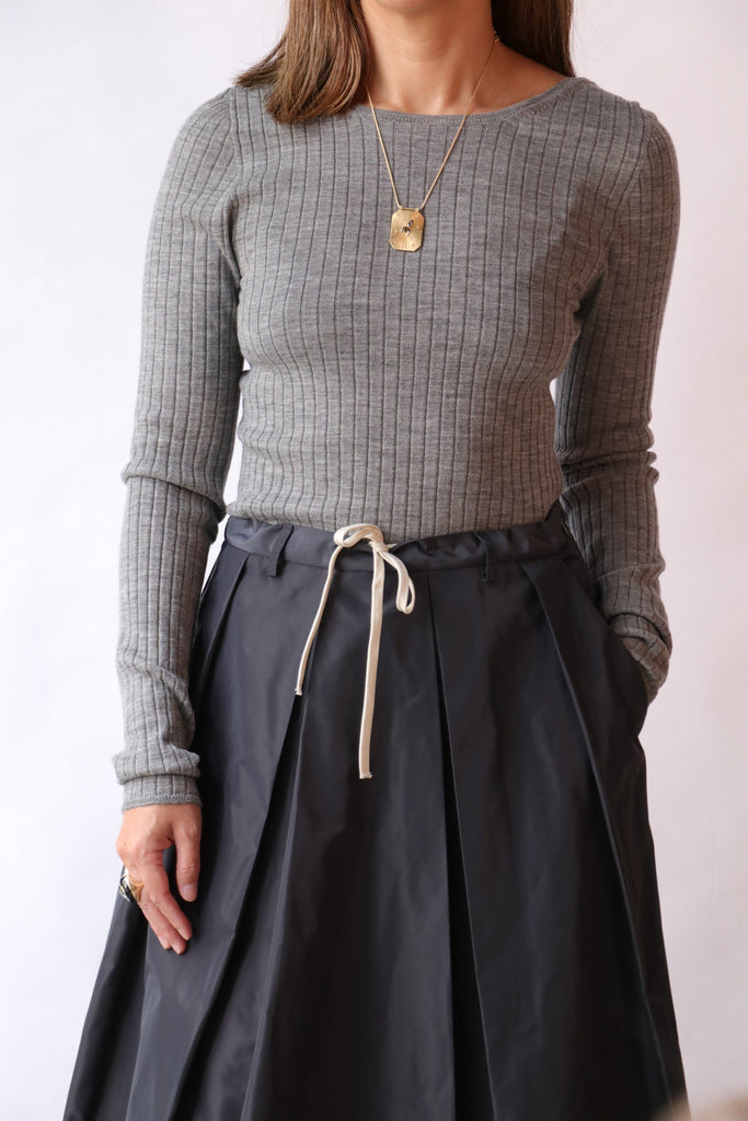 Tela Dorota Sweater in Melange Grey Knitwear Tela 
