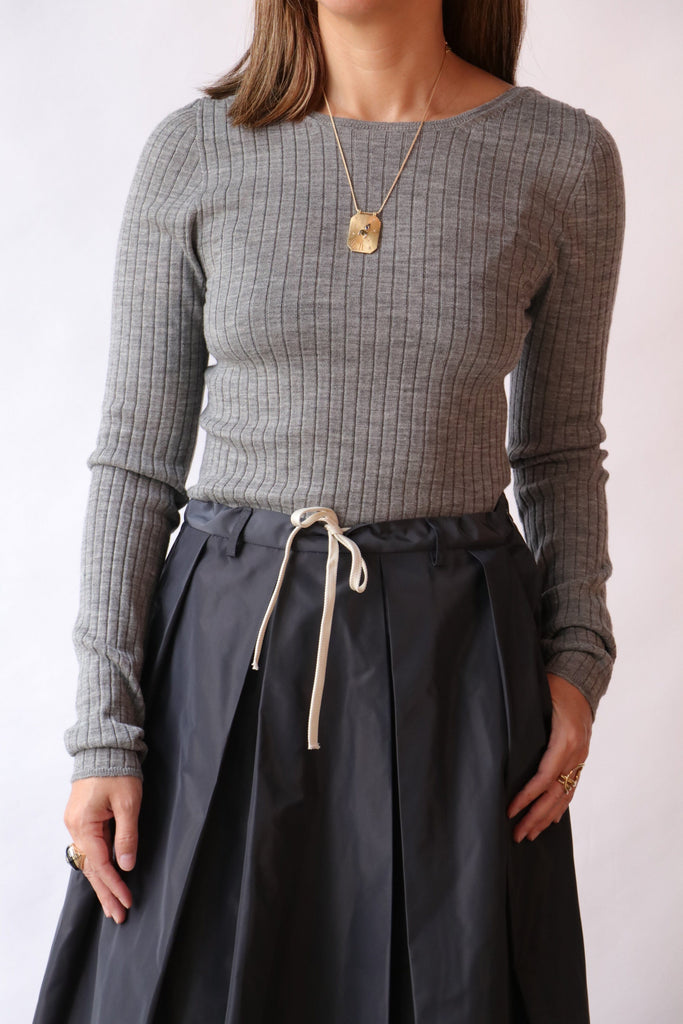 Tela Dorota Sweater in Melange Grey Knitwear Tela 