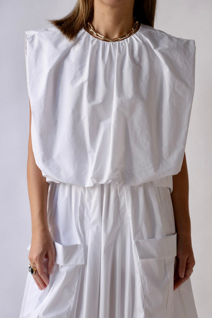 Tela Ghiacciolo Top in Optical White tops-blouses Tela 