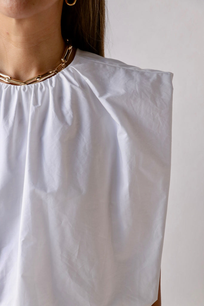 Tela Ghiacciolo Top in Optical White tops-blouses Tela 