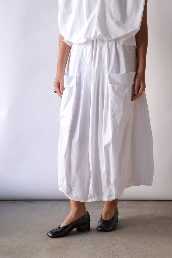 Tela Guglia Skirt in Optical White Bottoms Tela 