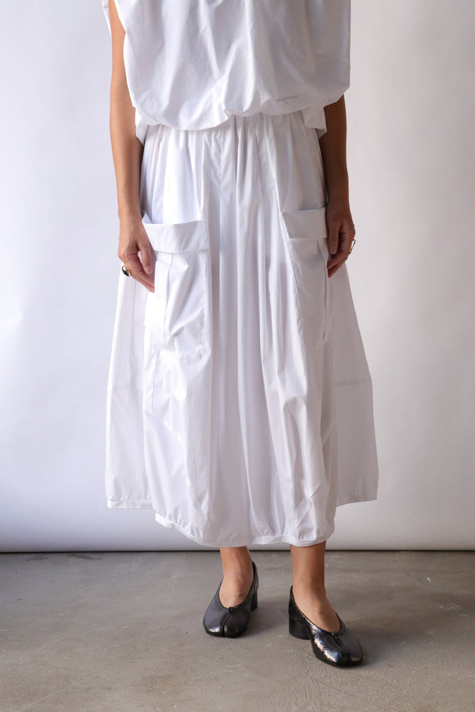 Tela Guglia Skirt in Optical White Bottoms Tela 