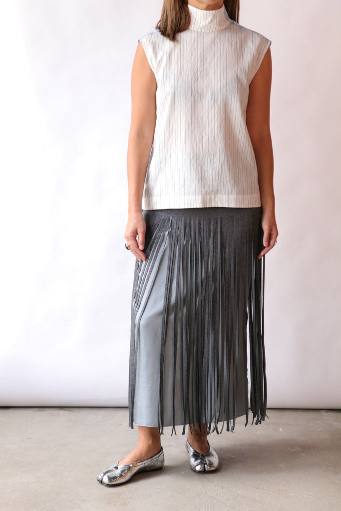 Tela Neil Top in White/Black tops-blouses Tela 