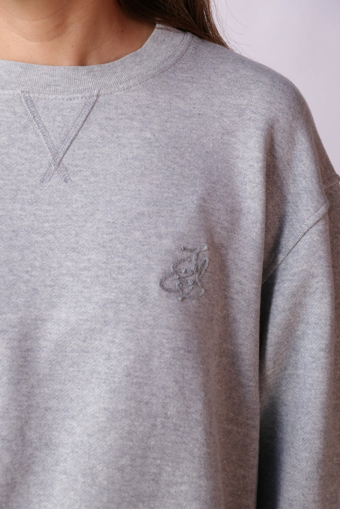 The Elder Statesman Daily Crew in Heather Grey Sweatshirts The Elder Statesman 