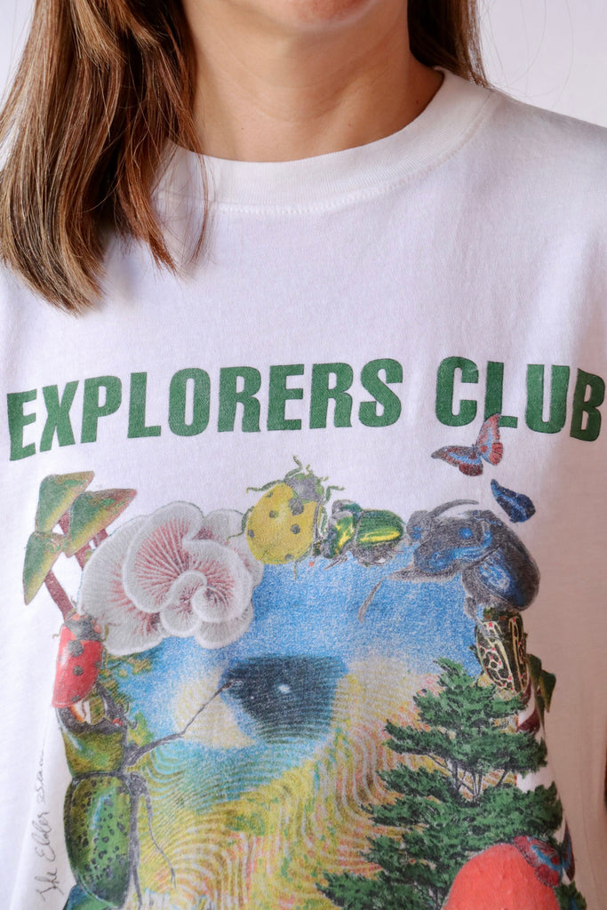 The Elder Statesman Explorers Club Tee in White T-Shirts & Tanks The Elder Statesman 