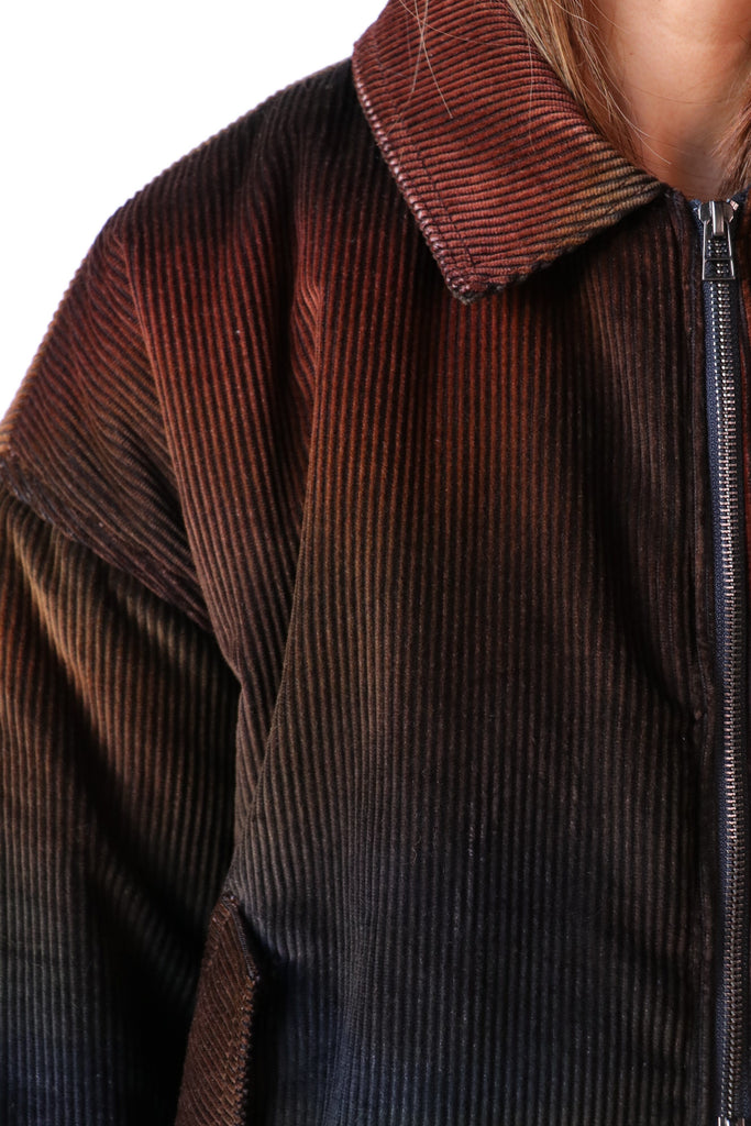 The Elder Statesman Ombre Cord Boxy Jacket in Midnight Outerwear The Elder Statesman 